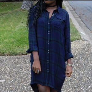 Button Down Plaid Dress